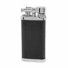 μαύρος αναπτήρας πίπας με ασημένιες λεπτομέρειες με περίτεχνο μηχανισμό ανάφλεξης