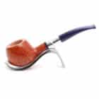 πίπα καπνού λεία σε καφέ χρώμα με μπλε επιστόμιο