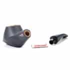 πίπα καπνού με τετραγωνισμένο σχήμα σε χρώμα γκρι ματ με κόκκινες λεπτομέρειες ανοιγμένη για αλλαγή φίλτρου