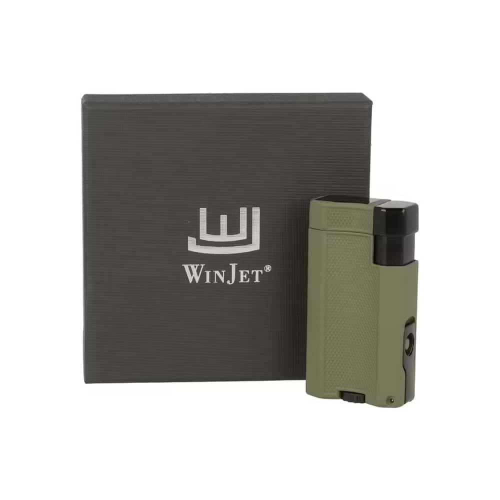 αναπτήρας χρώμα χακί με το κουτί του αντιανεμικός διπλός jet