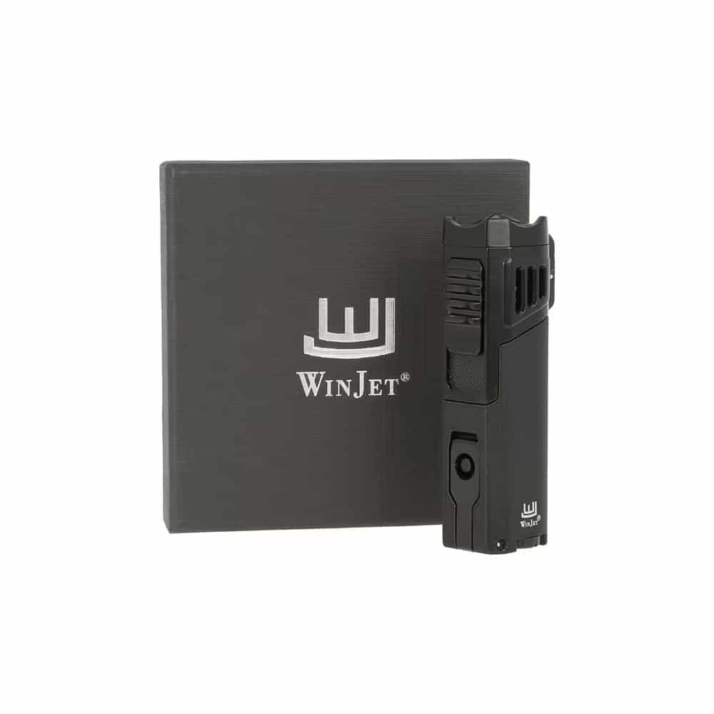 μαύρος αναπτήρας με το κουτί του