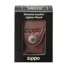 δερμάτινη θήκη αναπτήρα καφέ με λογότυπο zimmo επάνω κουτί