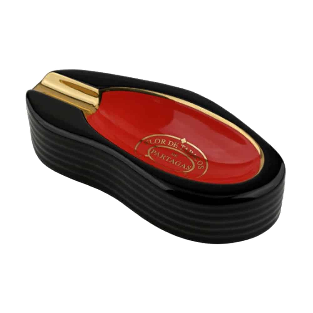 flor_de_tabacos_ashtray_1.png Partagas σταχτοδοχείο πορσελάνης κουβανέζικο χρώμα μαύρο-κόκκινο