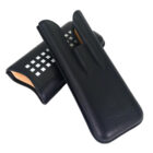 θήκη πούρου μαύρη δερμάτινη με ασημένιες λεπτομέρειες ανοιγμένη