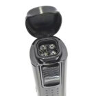 αναπτήρας jet τετραπλός αντιανεμικός μεταλλικός γκρι χρώμα