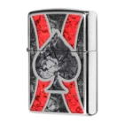 Zippo αναπτήρας Ace of spades γκρι σχέδιο κόκκινες γραμμές