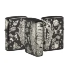 Zippo αναπτήρας tattoo theme σχέδιο άσπρο μαύρο χρώμα