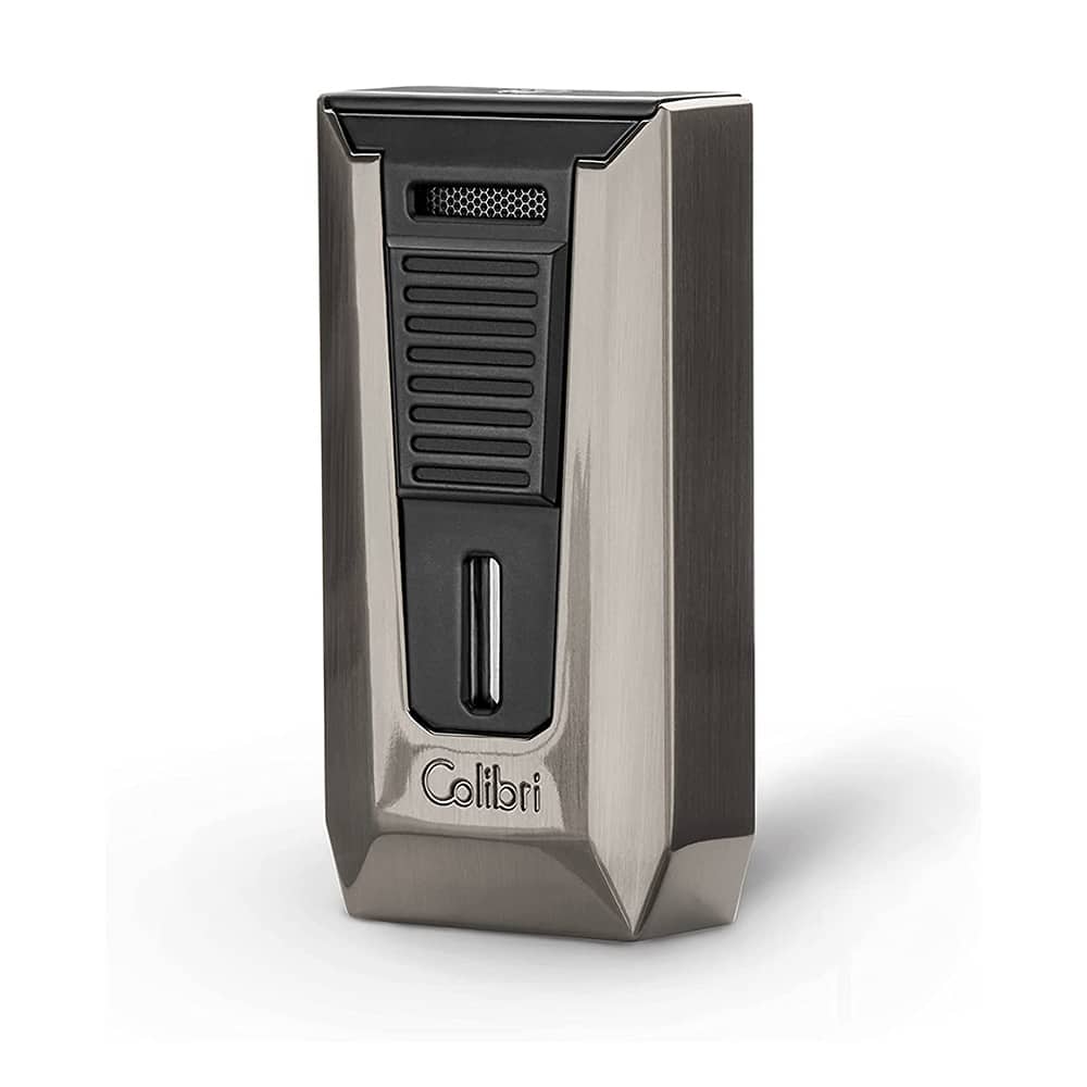 Colibri Slide αναπτήρας double jet αναπτήρας colibri σε χρώμα γκρι μεταλλικό τύπου jet με μαύρα πλαστικά στοιχεία