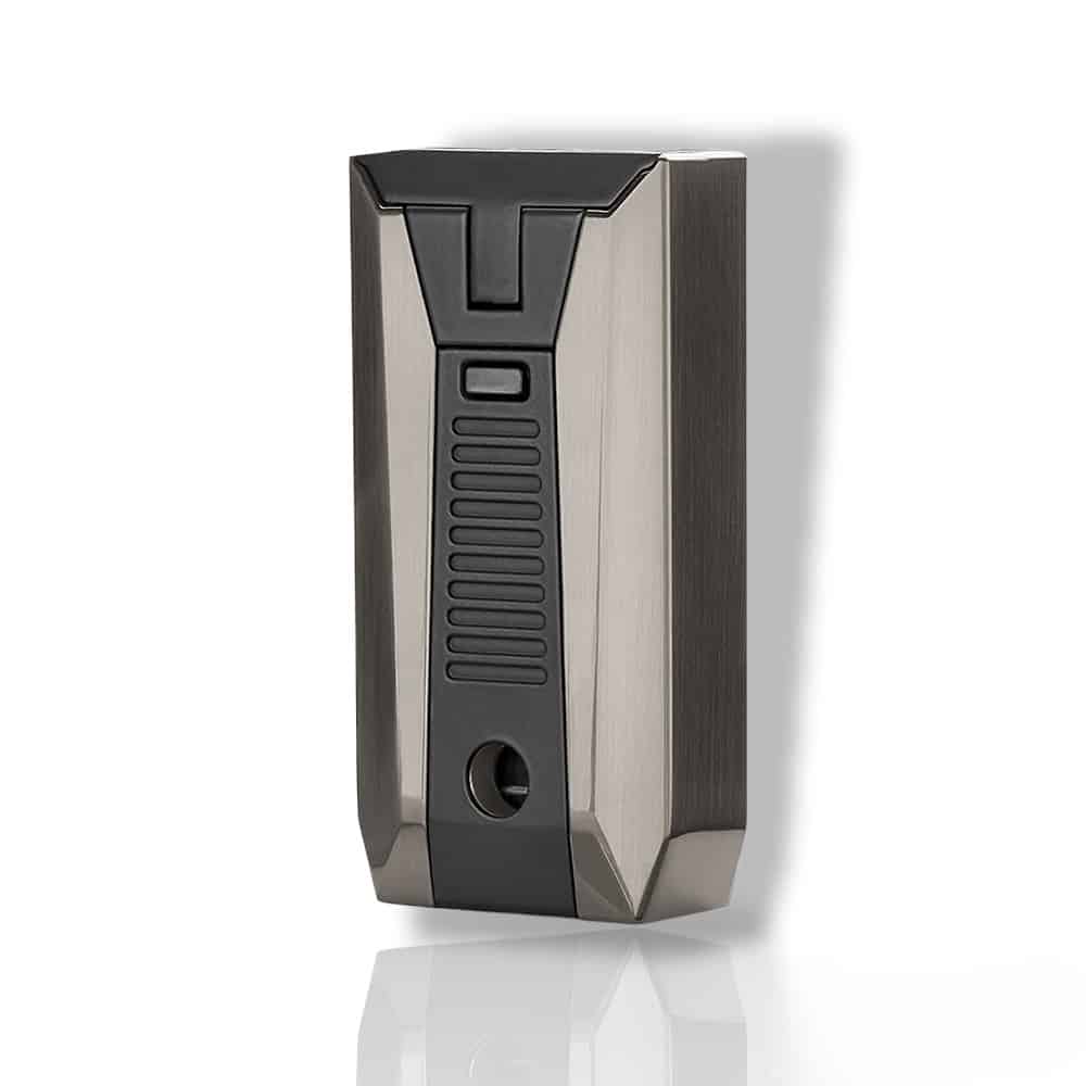 αναπτήρας χρώμα γκρι μεταλλικό με ενσωματωμένο πουροκόπτη τύπου punch