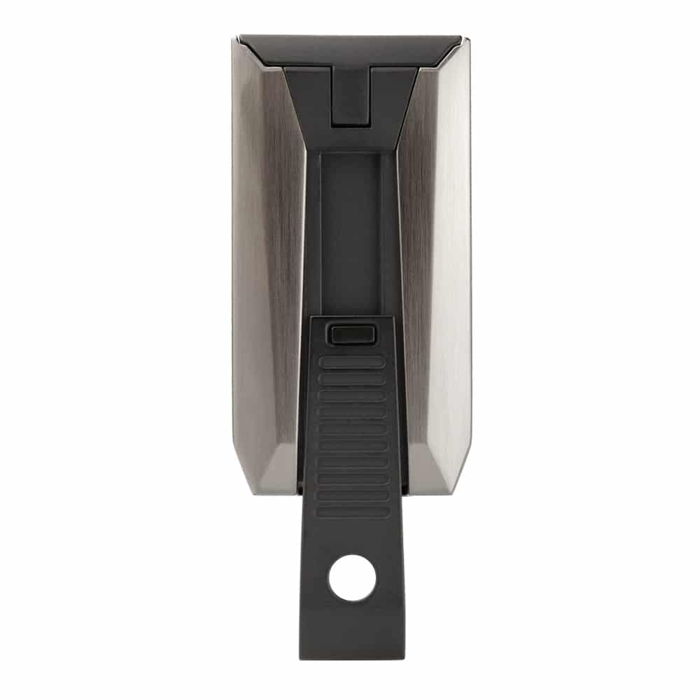 αναπτήρας χρώμα γκρι μεταλλικό με ενσωματωμένο πουροκόπτη τύπου punch