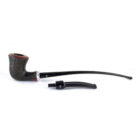 ρουστίκ πίπα με μεγάλο και βαθύ μπώλ με τα δύο επιστόμια τα οποία έχει, ένα πολύ μακρύ και ένα φυσιολογικού μεγέθους