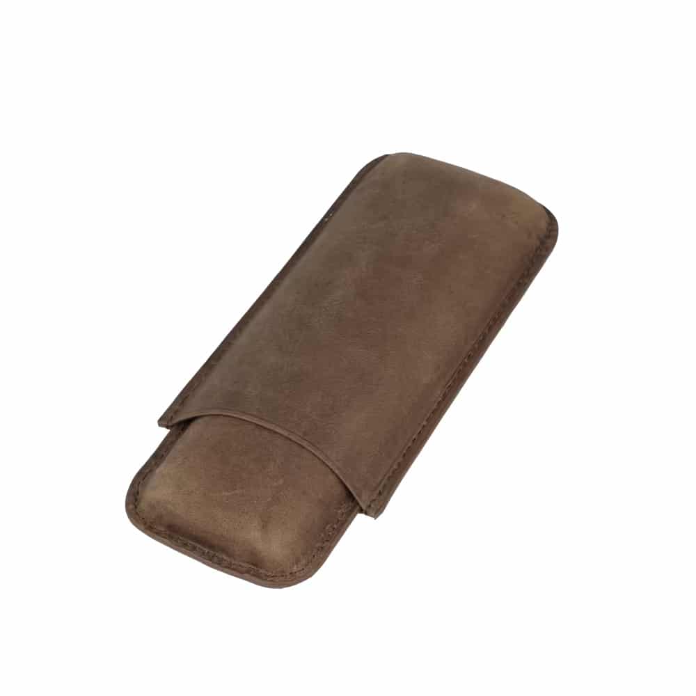 angelo πουροθήκη δερμάτινη πουροθήκη δερμάτινη καφέ θήκη πούρων για 2 πούρα δαχτυλίδι 50