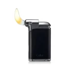 Pacific Air Αναπτήρας Πίπας καπνού με Tamper χρώμα Black & Chrome αναμμένος