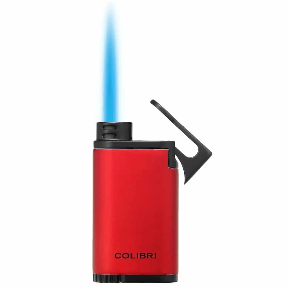 Belmont Αναπτήρας Jet Metallic Red αντιανεμικός βουτανίου επαναγεμιζόμενος αναμμένος