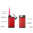 Belmont Αναπτήρας Jet Metallic Red αντιανεμικός βουτανίου επαναγεμιζόμενος