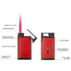 Belmont Αναπτήρας Jet Metallic Red αντιανεμικός βουτανίου επαναγεμιζόμενος