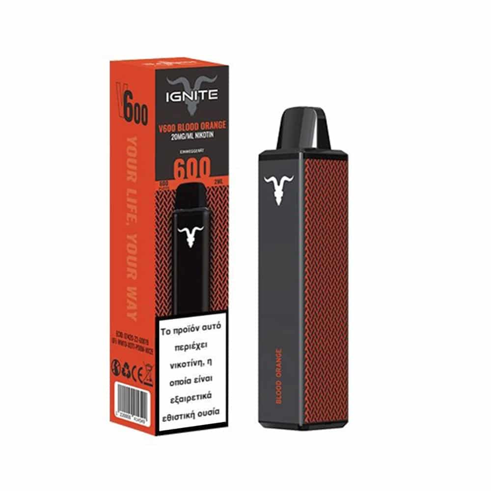 ignite v600 blood orange 2ml v600 blood orange 2ml για ατμιστήρι vape ηλεκτρονικό τσιγάρο 600 χρήσεις γεύση σαγκουίνι