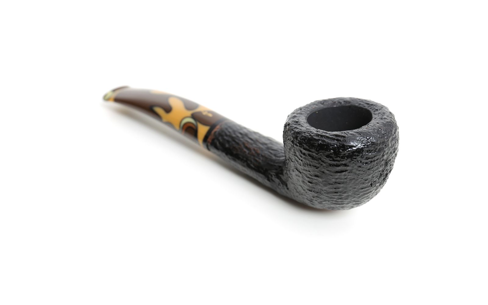 ρουστίκ πίπα μαύρη με ιδιαίτερο επιστόμιο με μεγάλο μπωλ
