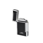 αναπτήρας πούρου μαύρος με ασημένιες λεπτομέρειες ανοικτός