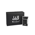 αναπτήρας πούρου μαύρος με ασημένιες λεπτομέρειες μαζί με το κουτί