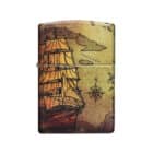 Pirate Ship Design Αναπτήρας με σχέδιο ναυτικό χάρτη πυξίδα πλοίο πειρατή κυνήγι θησαυρού επαναγεμιζόμενος βουτανίου