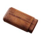 Πουροθήκη Δερμάτινη με Κέδρο, καφέ χρώμα, με ραφές