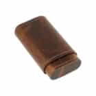 Πουροθήκη Δερμάτινη με Κέδρο, καφέ χρώμα, με ραφές