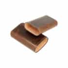 Πουροθήκη Δερμάτινη με Κέδρο, καφέ χρώμα, με ραφές