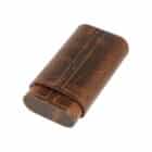 Πουροθήκη Δερμάτινη με Κέδρο, καφέ χρώμα, με ραφές