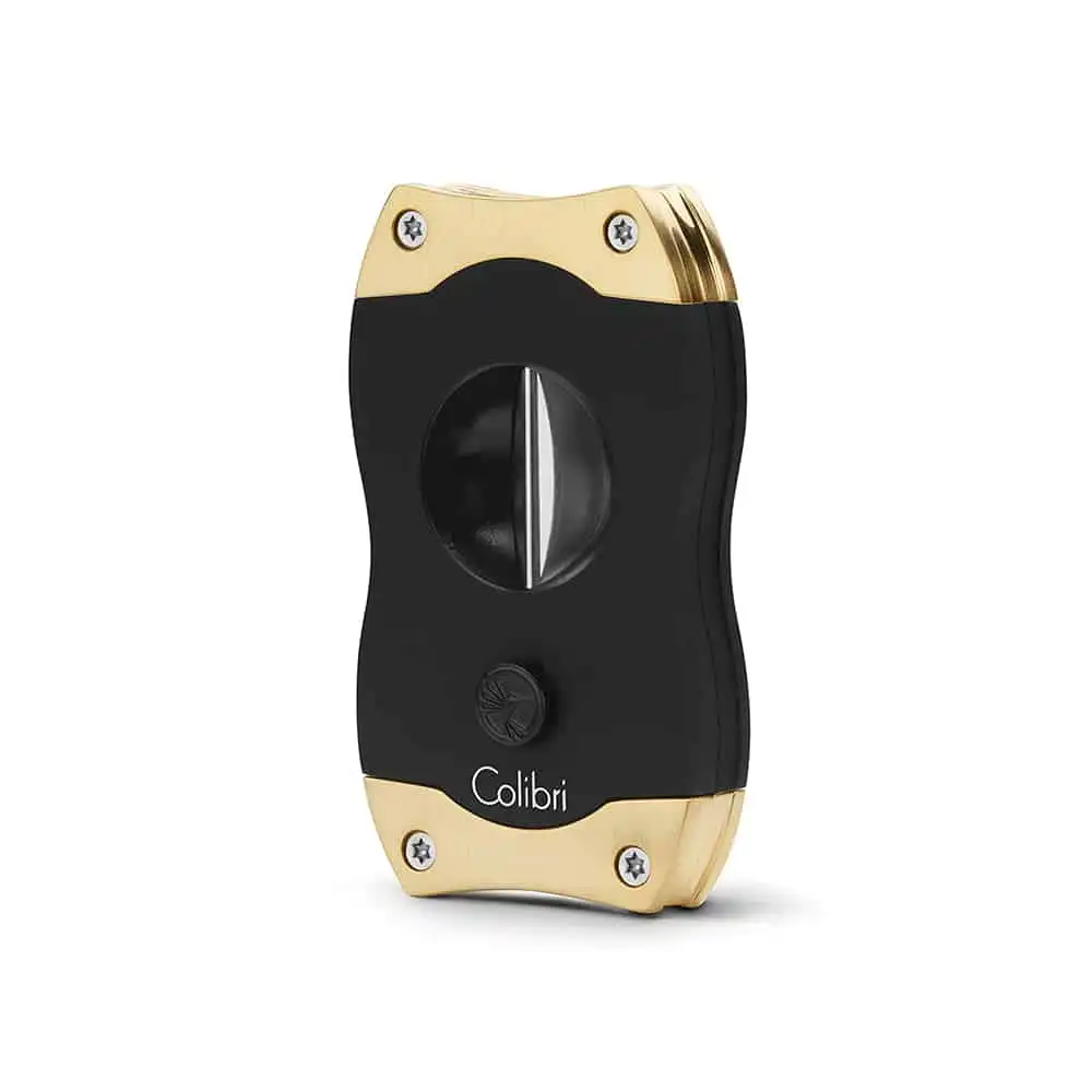 Πουροκόφτης V-CUT Black & Gold μεταλλικός κόφτης πούρων σε χρώμα μαύρο και χρυσό