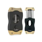 Πουροκόφτης V-CUT Black & Gold μεταλλικός κόφτης πούρων σε χρώμα μαύρο και χρυσό