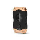 Πουροκόφτης V-CUT Black & Gold μεταλλικός κόφτης πούρων σε χρώμα μαύρο και χρυσό-ροζέ