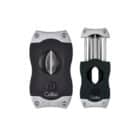 Πουροκόφτης V-CUT Black & Gold μεταλλικός κόφτης πούρων σε χρώμα μαύρο και ασημένιο