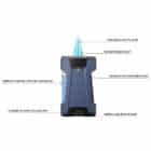 Αναπτήρας Rebel Double-jet Flame Navy, μπλε, αντιανεμικός, επαναγεμιζόμενος, βουτανίου, μεταλλικός