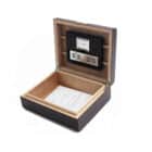 Υγραντήρας σκούρο καφέ χρώμα με ματ φινίρισμα για 20 Πούρα ξύλινος, με ανοιχτό καπάκι