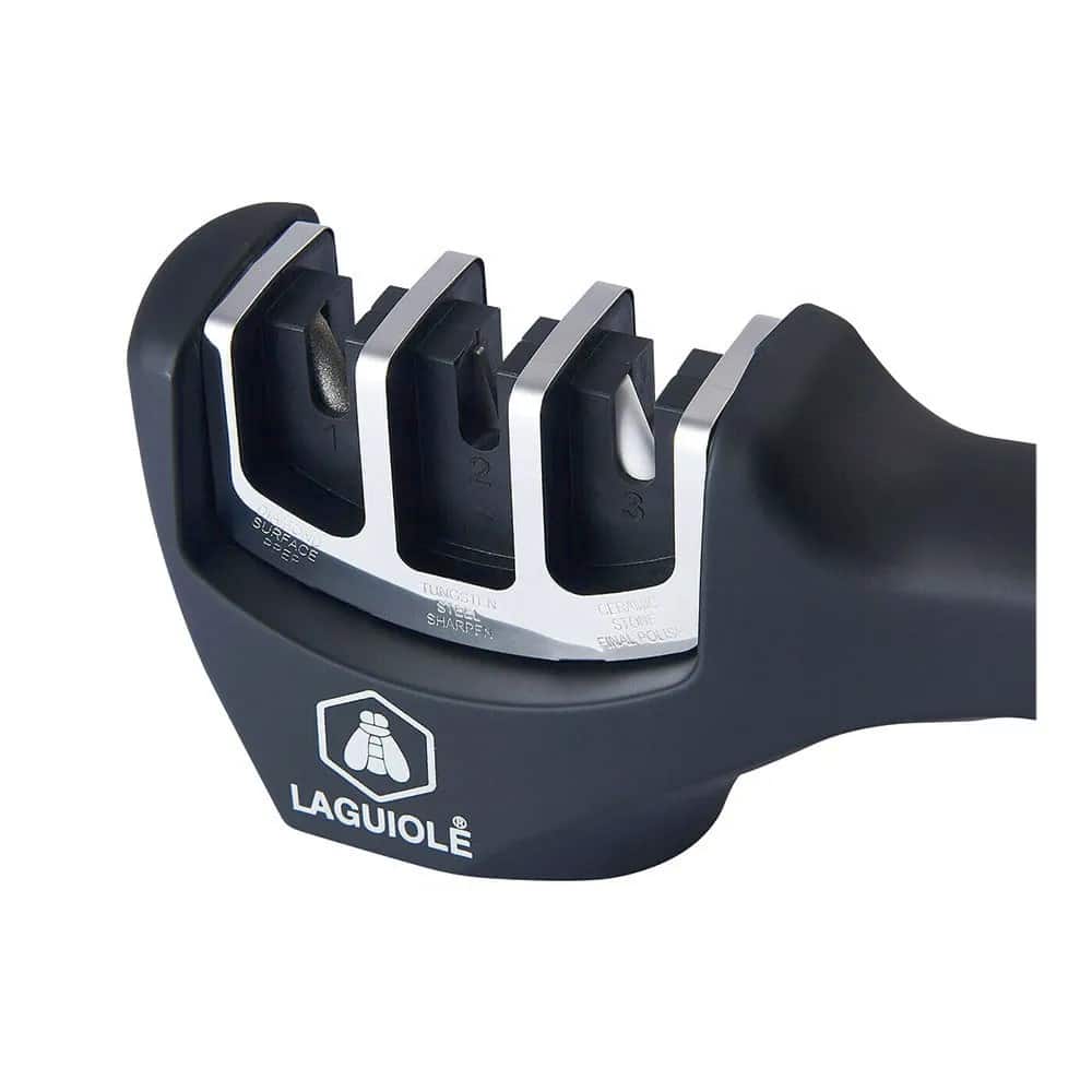 Ακονιστήρι Μαχαιριών χειρός σε μαύρο χρώμα με τρεις υποδοχές για μαχαίρια