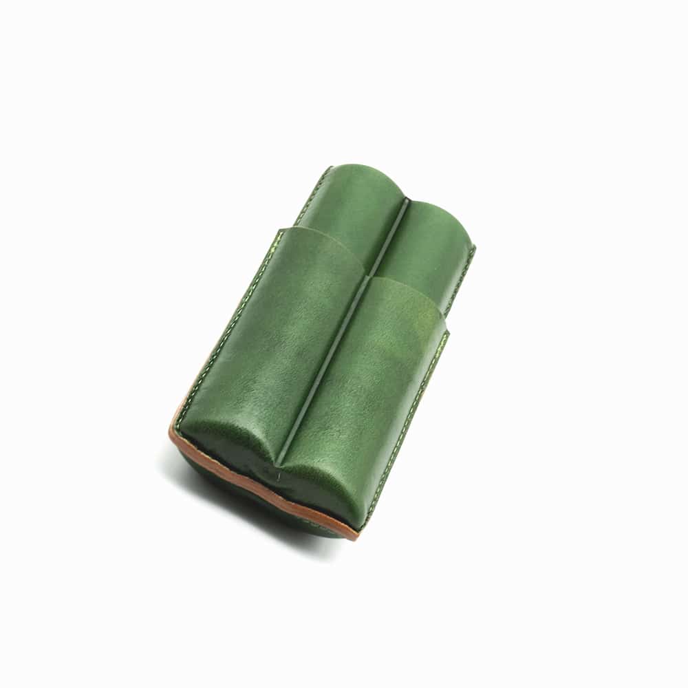 Δερμάτινη Θήκη για 2 Πούρα σε Πράσινο Χρώμα Δαχτυλίδι 60