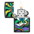 Black Light Eye Design Αναπτήρας με πολύχρωμο σχέδιο μάτι και σύννεφα σε χρώμα μπλε πράσινο κίτρινο μωβ πορτοκαλί αναμμένος με φλόγα