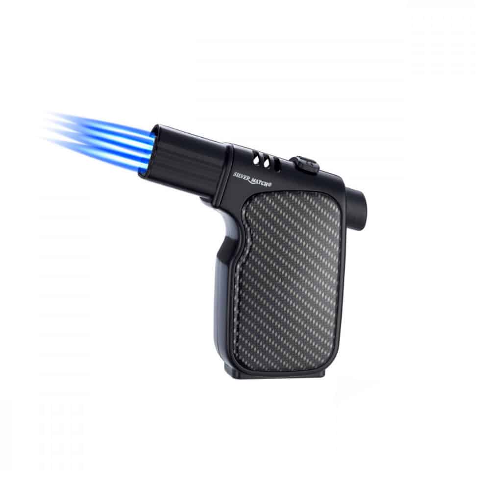 SILVER MATCH – Prague Quad Jet Αναπτήρας (40674365), αντιανεμικός, γκρι-κάρμπον