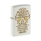 ZIPPO - Sugar Skull Αναπτήρας (48710), λευκός με χρυσό σχέδιο κρανίου