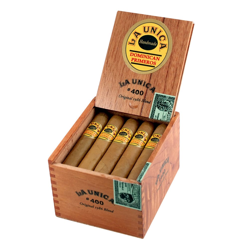 LA UNICA - Dominican Primeros #400 Natural πούρο, ξύλινο καφέ κουτί για πούρα