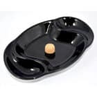 ANGELO - Κεραμικό Σταχτοδοχείο με Βάση για 2 Πίπες (412020), μαύρο