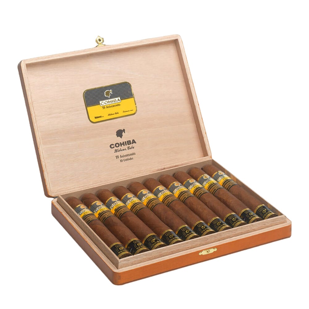 Cohiba 55 Aniversario Edition Limitada 2021, Κουβανέζικα πούρα, ξέλινο καφέ κουτί πούρων