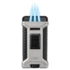 COLIBRI - Αναπτήρας Ascari Triple Jet Punch Charcoal (LI250T3), γκρι, αντιανεμικός, αναμμένος