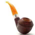 RATTRAYS - Monarch Sandblasted 178 Πίπα Καπνού, ξύλινη, καφέ, με κίτρινο επιστόμιο