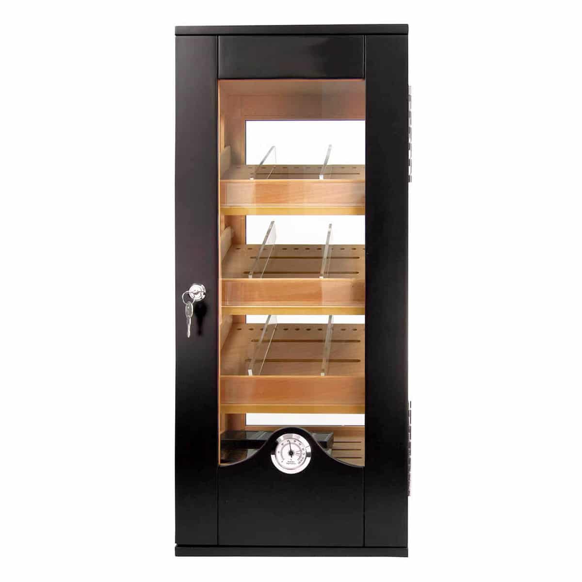 humidor_425_1 Ξύλινος Υγραντήρας - Βιτρίνα Μαύρος για 100 πούρα με Led Φωτισμό (425)