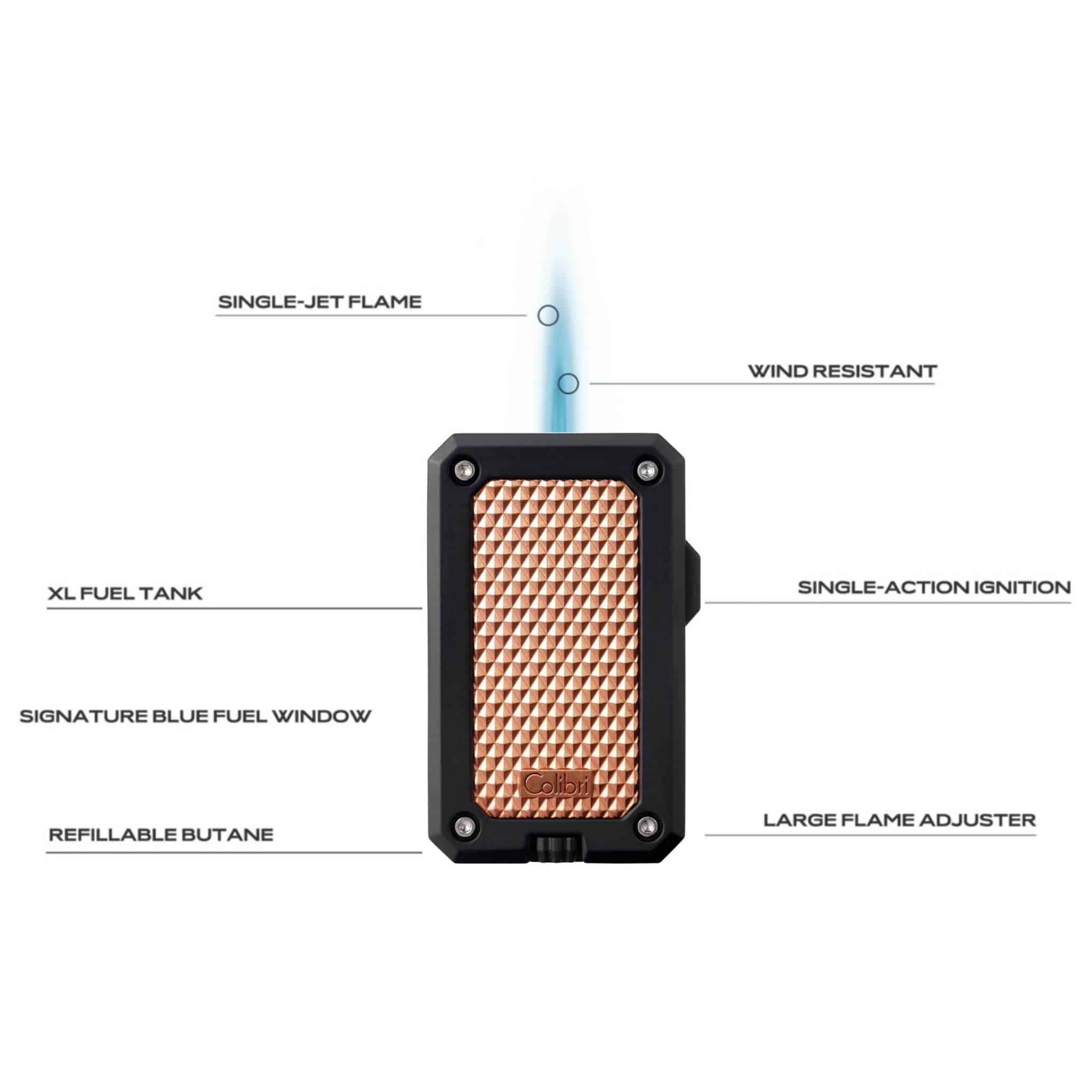 COLIBRI - Αναπτήρας RALLY Black/Rose Gold LI360T6