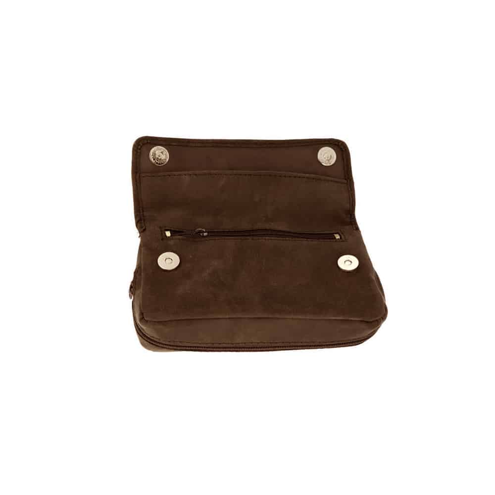 ANGELO - Καφέ Διπλή Δερμάτινη Θήκη Πίπας (842012)