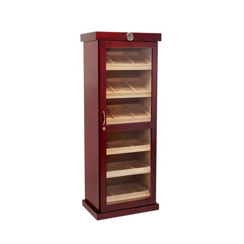 0123-wooden-cigar-cabinet-humidor-1 Cabinet Humidor - Cherry Υγραντήρας Cabinet με γυάλινη πόρτα για 2000 Πούρα (0123), ξύλινος