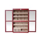 Cabinet Humidor - Cherry Υγραντήρας Cabinet δίφυλλη με γυάλινη πόρτα για 3000 Πούρα (2005), ξύλινος, ανοιχτή δίφυλλη πόρτα